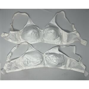 2 Classique NWT Wireless Pocket Bra 38B 772E Post Mastectomy Surgery White.